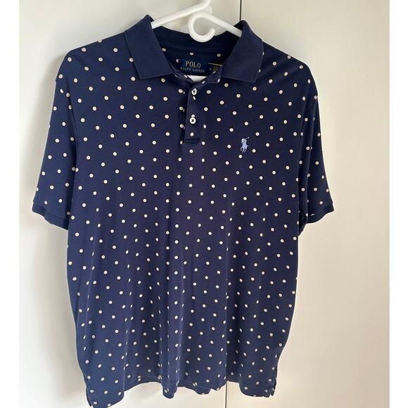 Polo Ralph Lauren Mens Polo Shirt Size Medium Polka Dot Classic Prep Twee - Picture 2 of 5